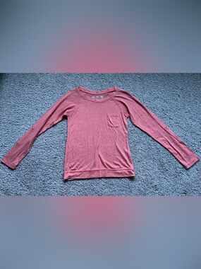 Soft Coral Color Crewneck Pocket Top